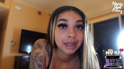 Hannah Marie Milks A Cock With Her Mouth