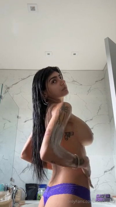 Mia Khalifa Gets Ready After A Shower