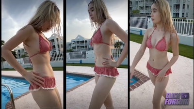 Lil Tay Flaunts Tight Bikini Body By The Pool