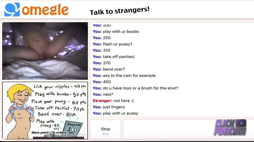 Elle se Doigte sur un Jeu de Points Omegle