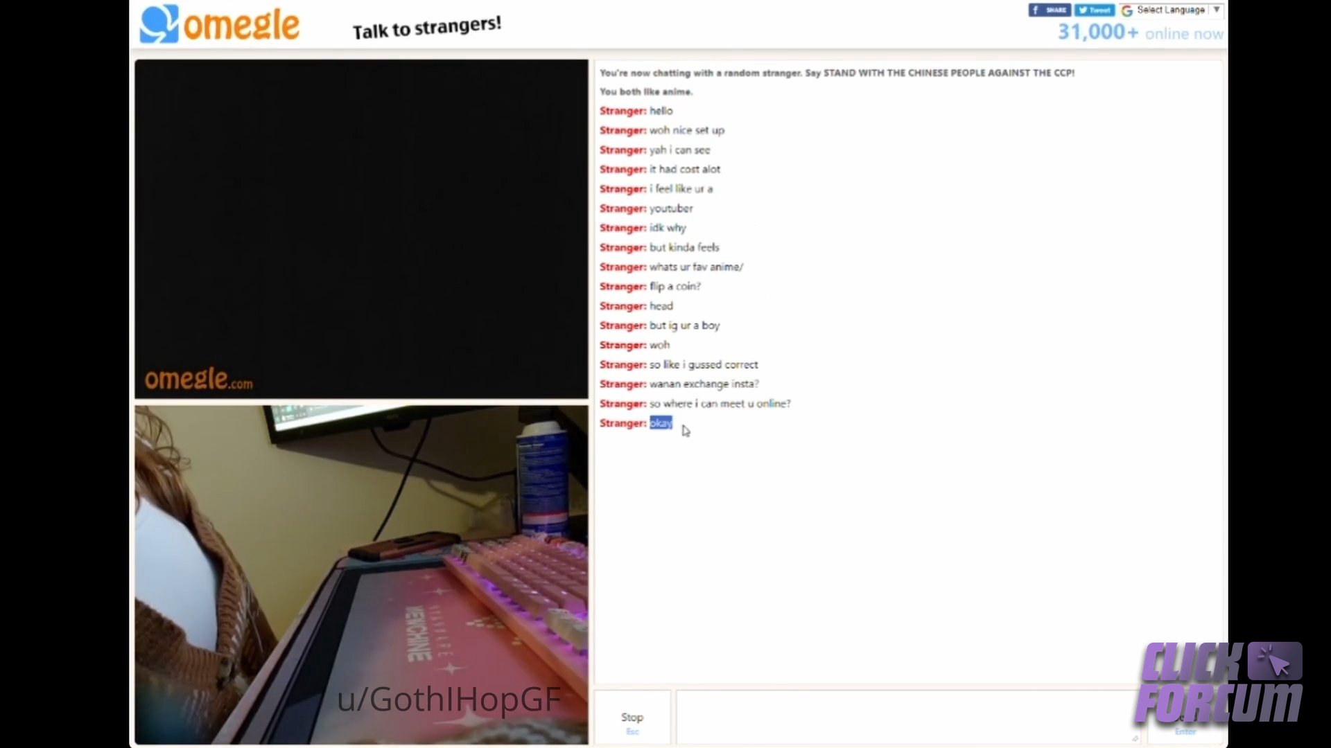 Omegle - 18 ans, Joue sur Omegle avec son Vibromasseur