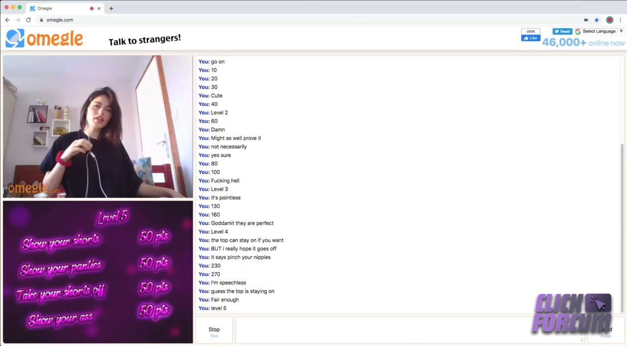 Une Française fait un Jeu de Points sur Omegle